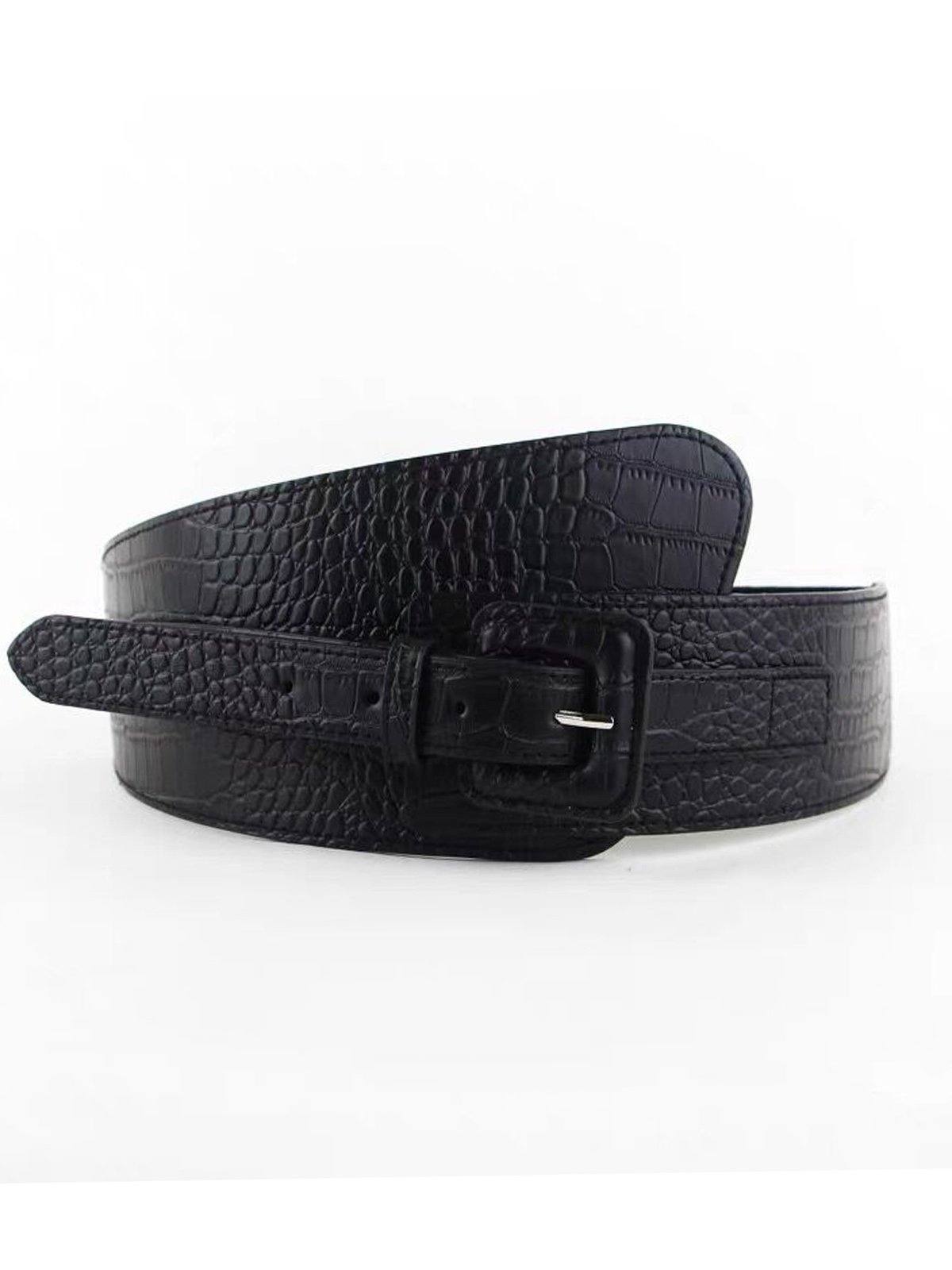 Casual Crocodile Embossed Irregular Girdle Belt