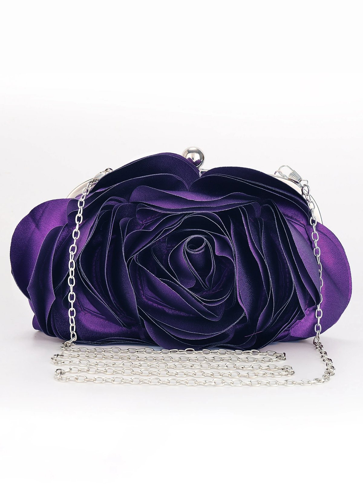 Elegant Flower Satin Clutch Bag