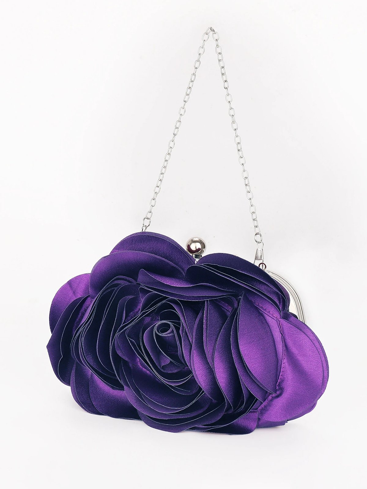 Elegant Flower Satin Clutch Bag