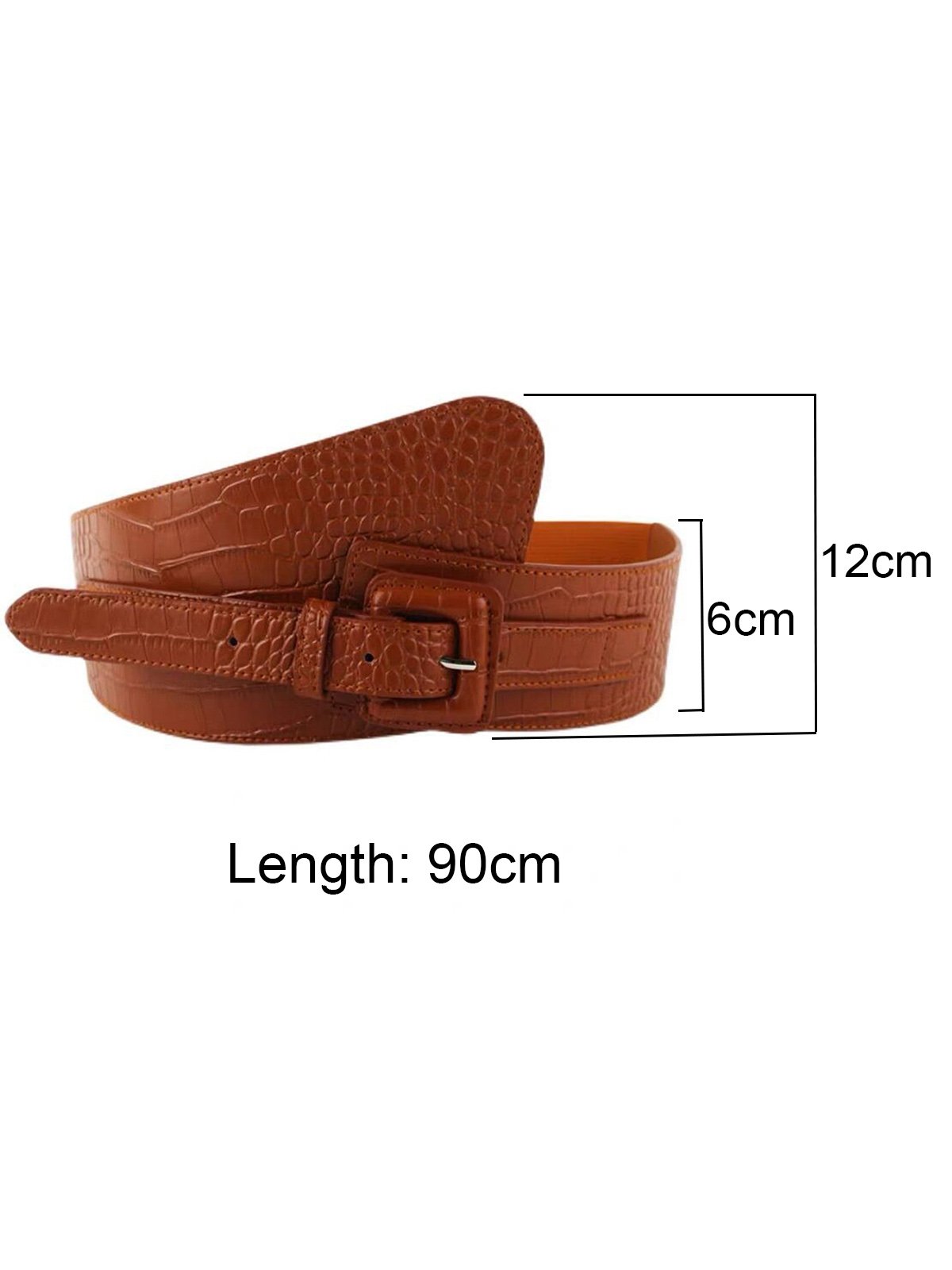 Casual Crocodile Embossed Irregular Girdle Belt