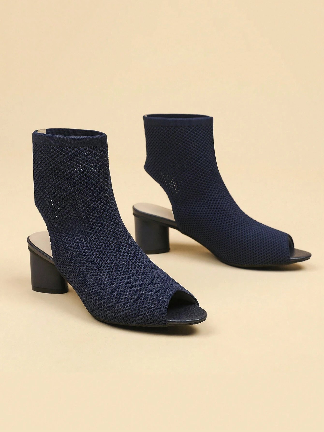 Urban Plain Breathable Slip On Block Heel Sandals Boots Hollow Out