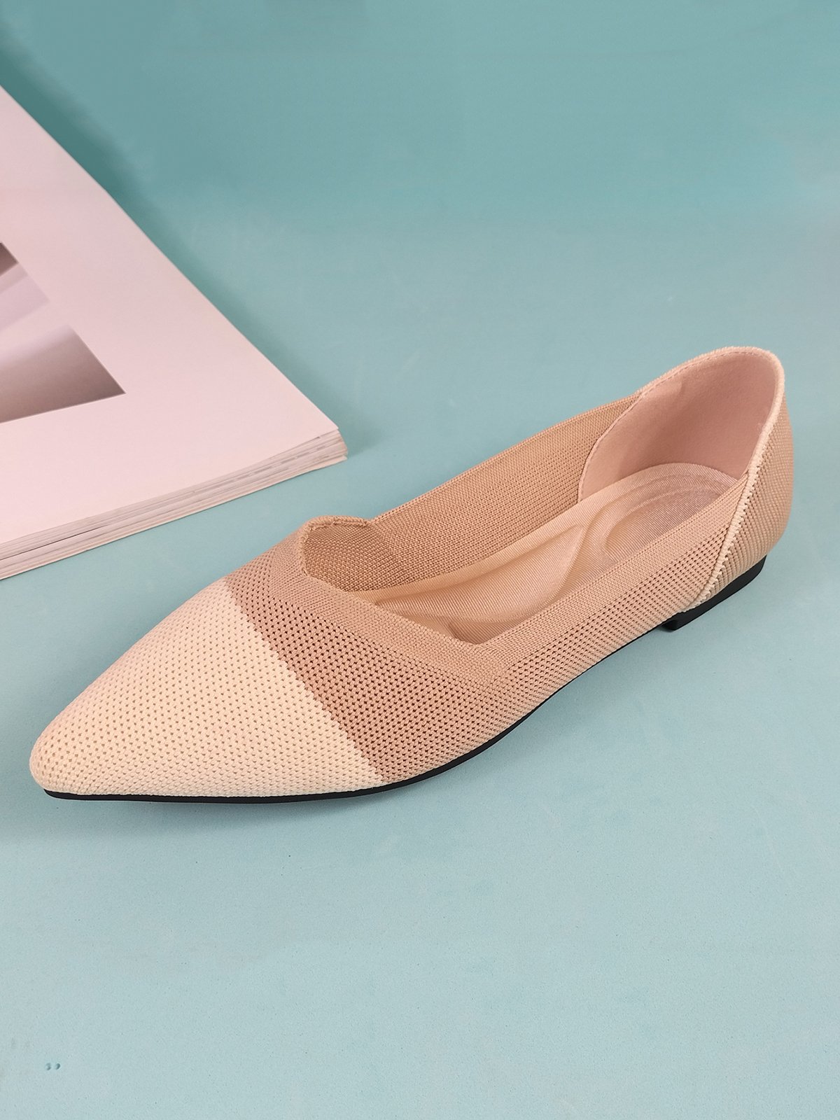 Urban Color Block Breathable Slip On Low Heel Shallow Shoes