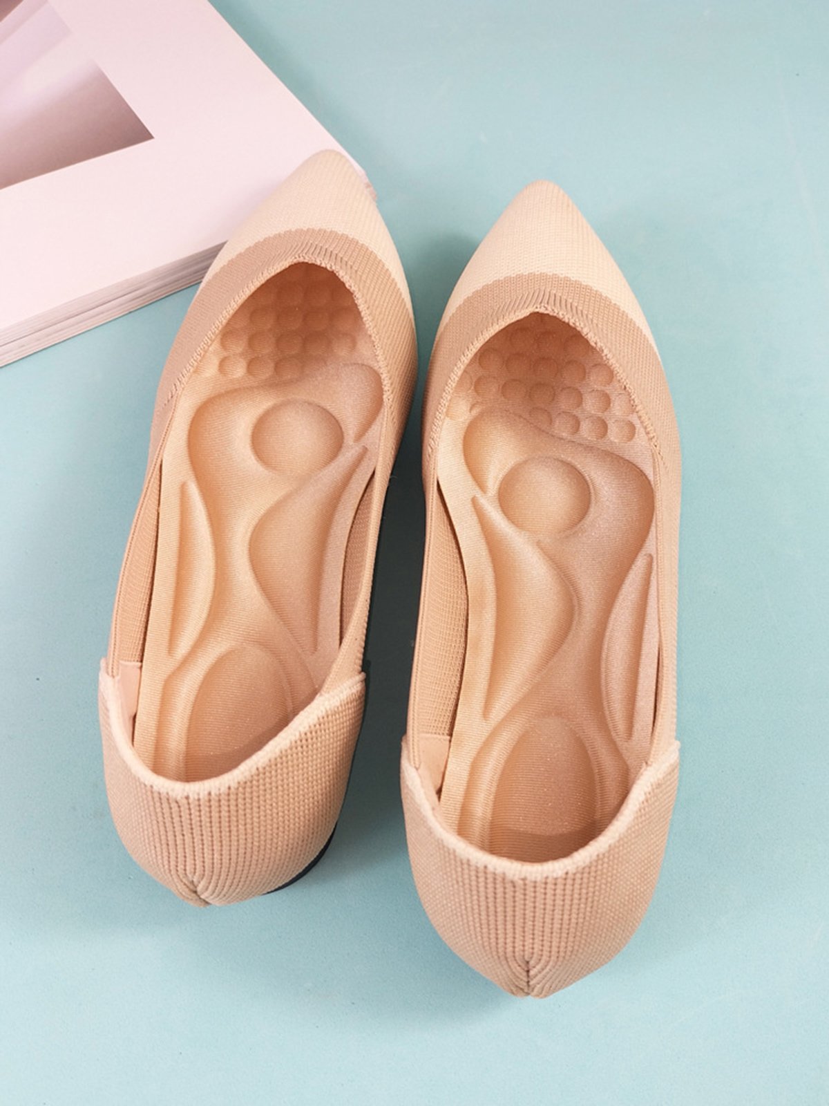 Urban Color Block Breathable Slip On Low Heel Shallow Shoes